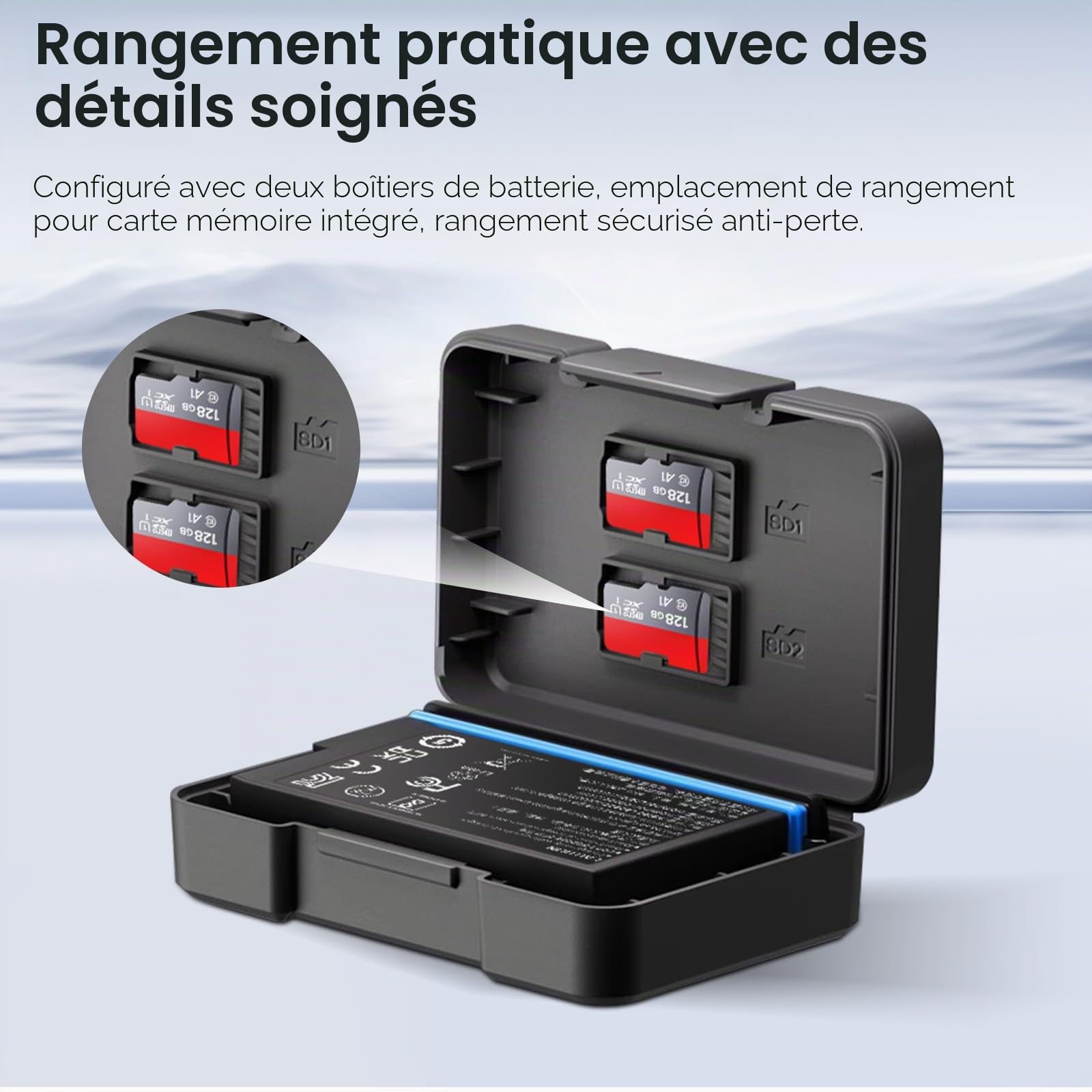 REYGEAK Batterie au lithium rechargeable pour Insta-360 X5, 2 x 2800mAh Batteries Haute Performance avec Chargeur pour insta-360 X5 (chargeur + 2 batteries)