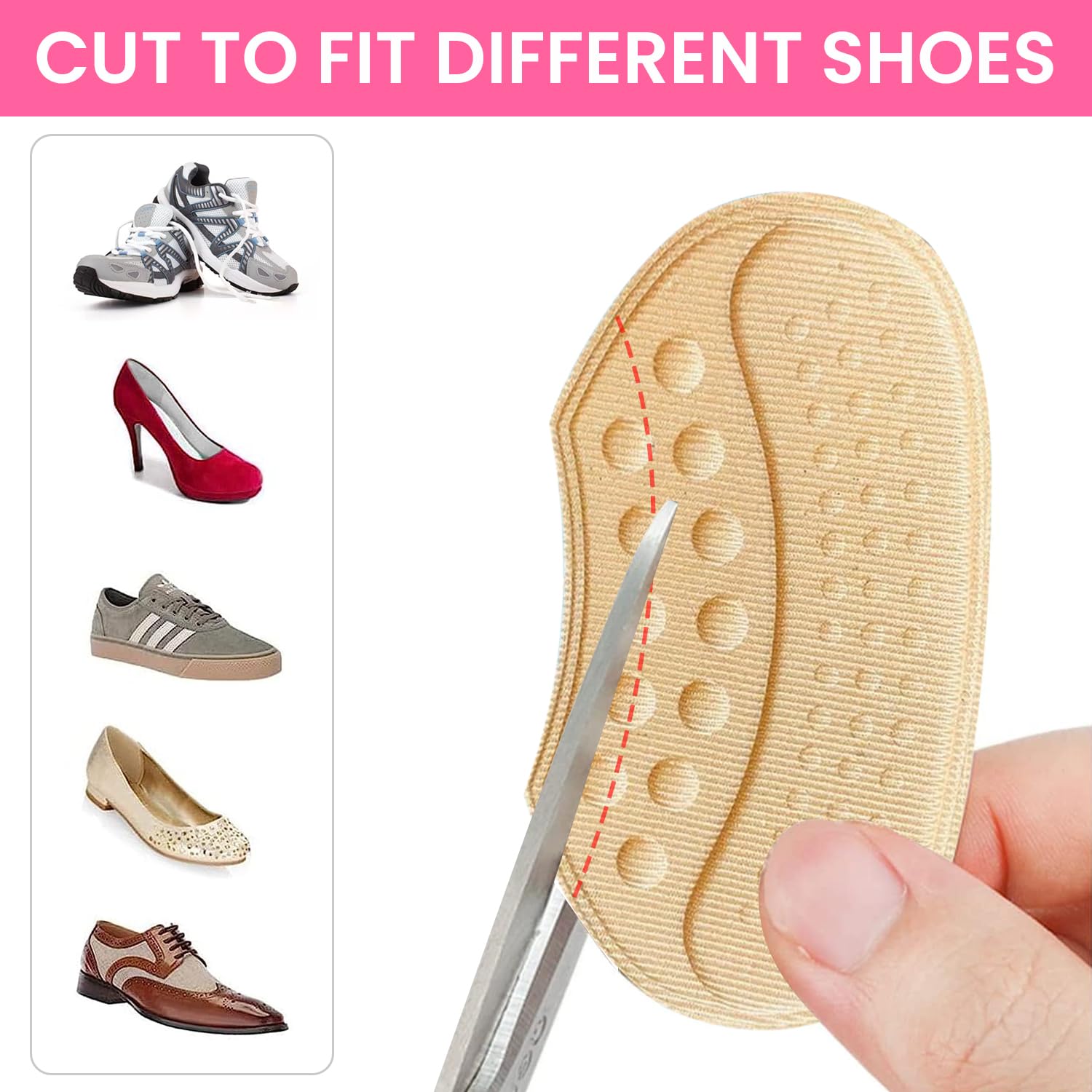 4 Paires Protège-Talons 6mm Auto-Adhésifs - Anti-Frottement Chaussures (Couleur Abricot)