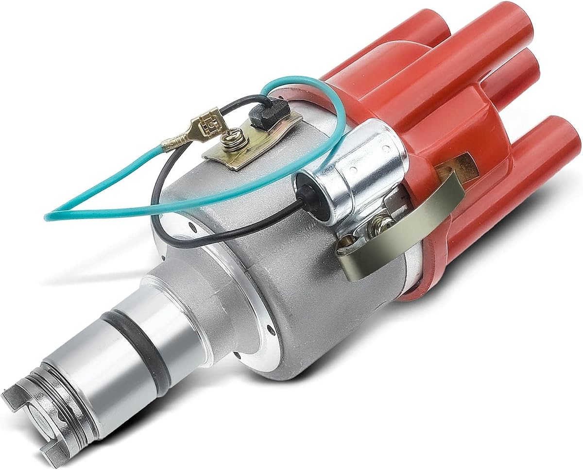 A-Premium Ignition Distributor with Cap and Rotor, 4 Cylinders, 1 Blade | Compatible with Volkswagen Beetle, Super Beetle, Transporter, Karmann Ghia, Thing, Campmobile, Squareback, Fastback, Rabbit