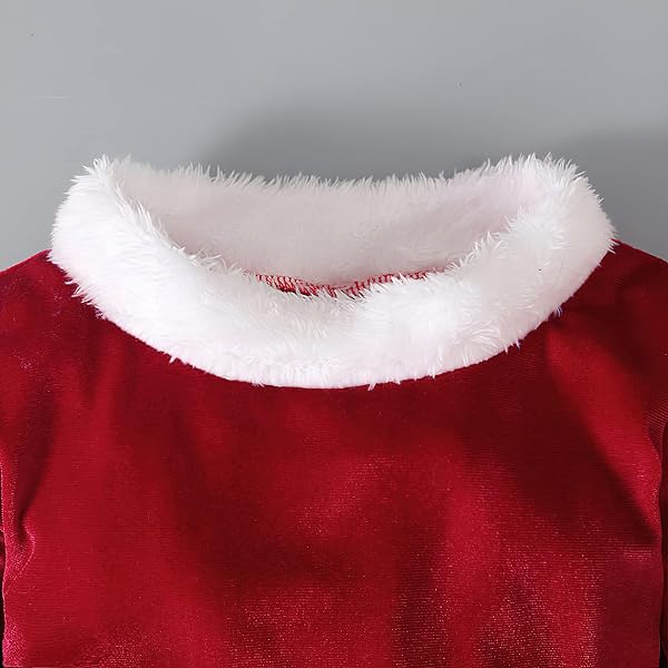 TAGVO Bebe Niña Disfraz de Elfo Conjunto Navidad Cosplay Mi Primera Navidad Conjunto 3 PC Set de Navidad con Ropa Pantalones Diadema Sombrero, Regalos para Niñas 1-9 Años - 3