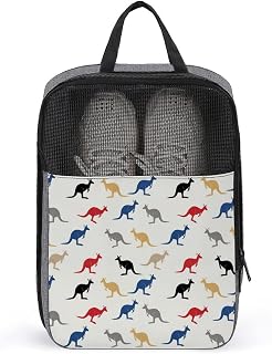 Travel Suitcase Shoe Organizer Pouch Australia Kangaroos Lightweight Shoe Bags for Storage and Packing Sneaker Bags