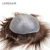 Vista 6 de Lordhair Sistema de cabello para hombres con cabello humano 8x10 pulgadas postizo para hombres 0.002 in piel súper fina sistema de cabello
