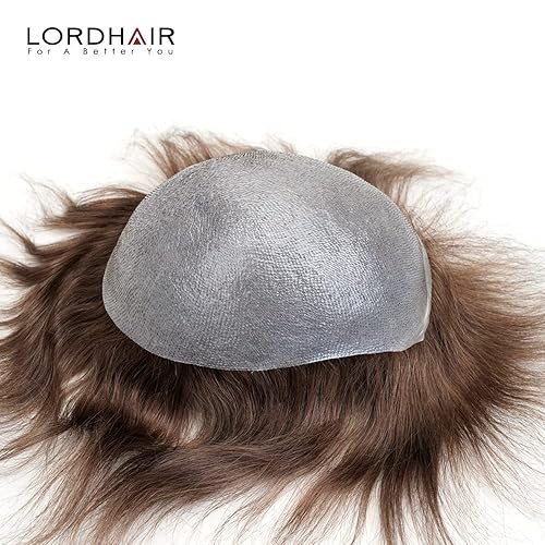 Miniatura 6 de Lordhair Sistema de cabello para hombres con cabello humano 8x10 pulgadas postizo para hombres 0.002 in piel súper fina sistema de cabello para
