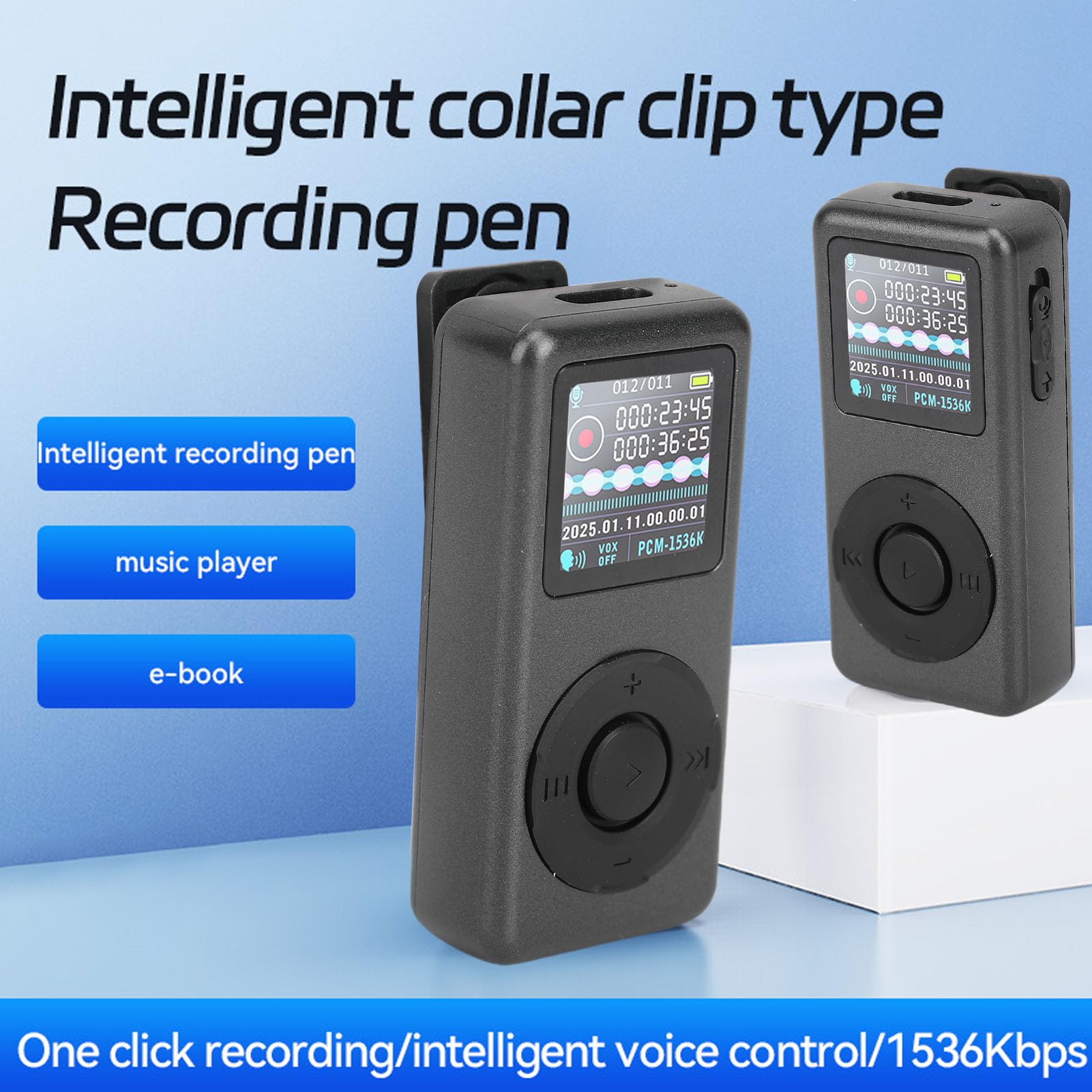 Sxhlseller Clip 3 in 1 su Lettore Mp3 con Registratore Vocale AI e Lettore di Ebook, Lettore Musicale Portatile di Riduzione del Rumore con Auricolari per L'esecuzione di Ciclismo, (64GB)