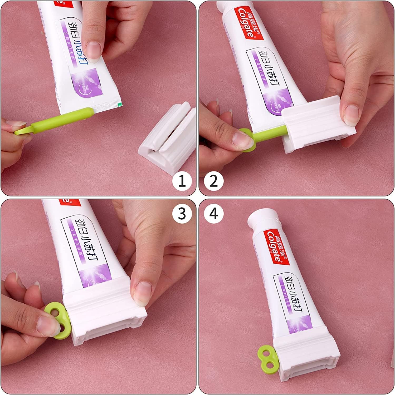 3pcs-Rolling Tube Toothpaste Squeezer Toothpaste Seat Holder Stand for Bathroom Accessories(2Green+1Blue)