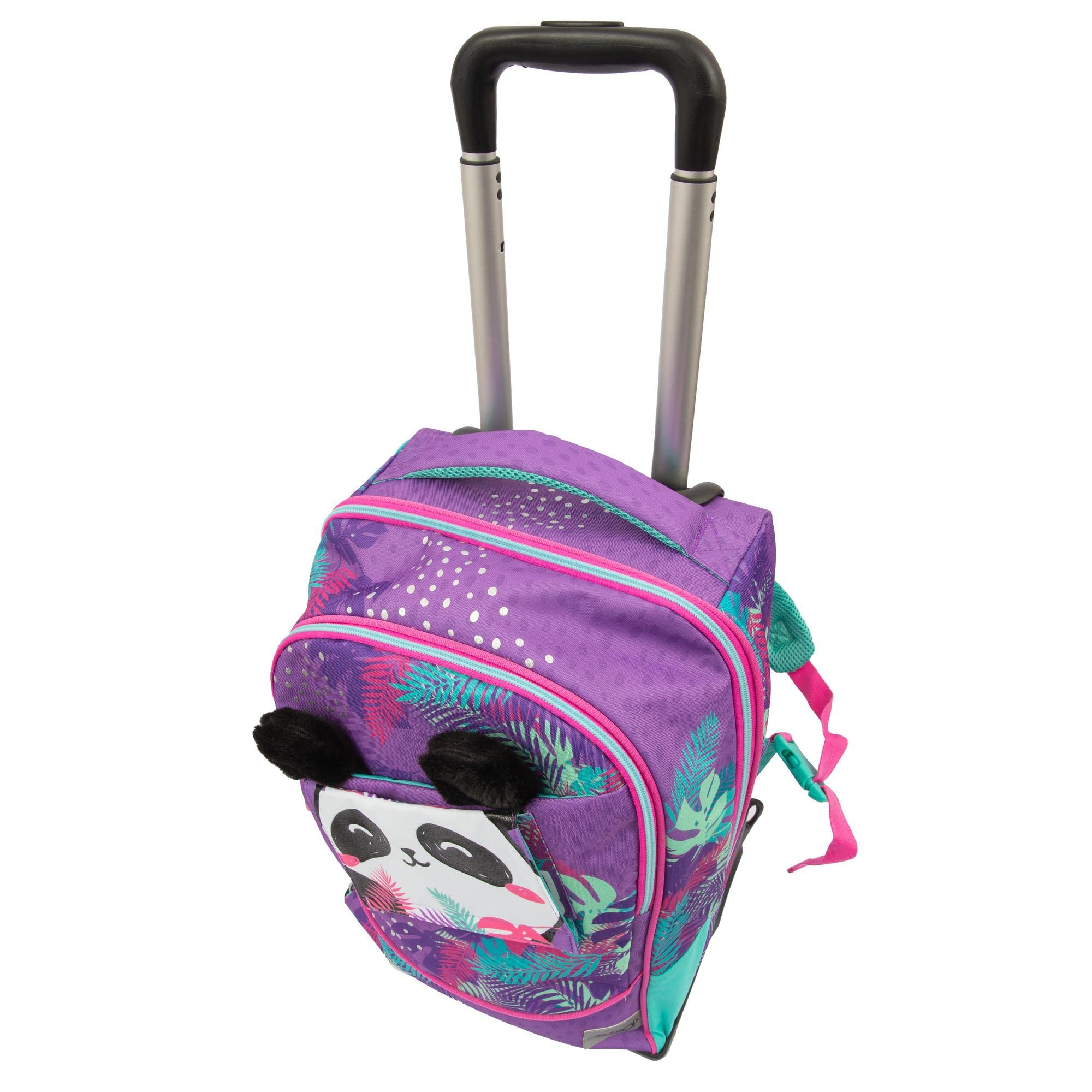 Go Pop - Zaino con Trolley femminile - 3 Grafiche Frontali Intercambiabili e Pop-Up, 2 Scomparti con cerniera, Spallacci Imbottiti, adatto alla scuola primaria, 34 l x 47 h x 23 p - 36 litri