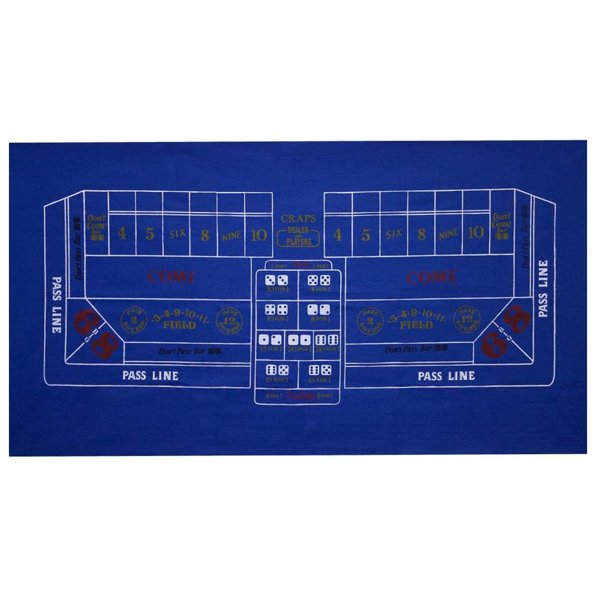GSE Games & Sports Expert 36" x 72" Double-Sided Casino Layout Felt, Las Vegas Style Tabletop Mat for Parties, Home Entertainment, Poker Game Night