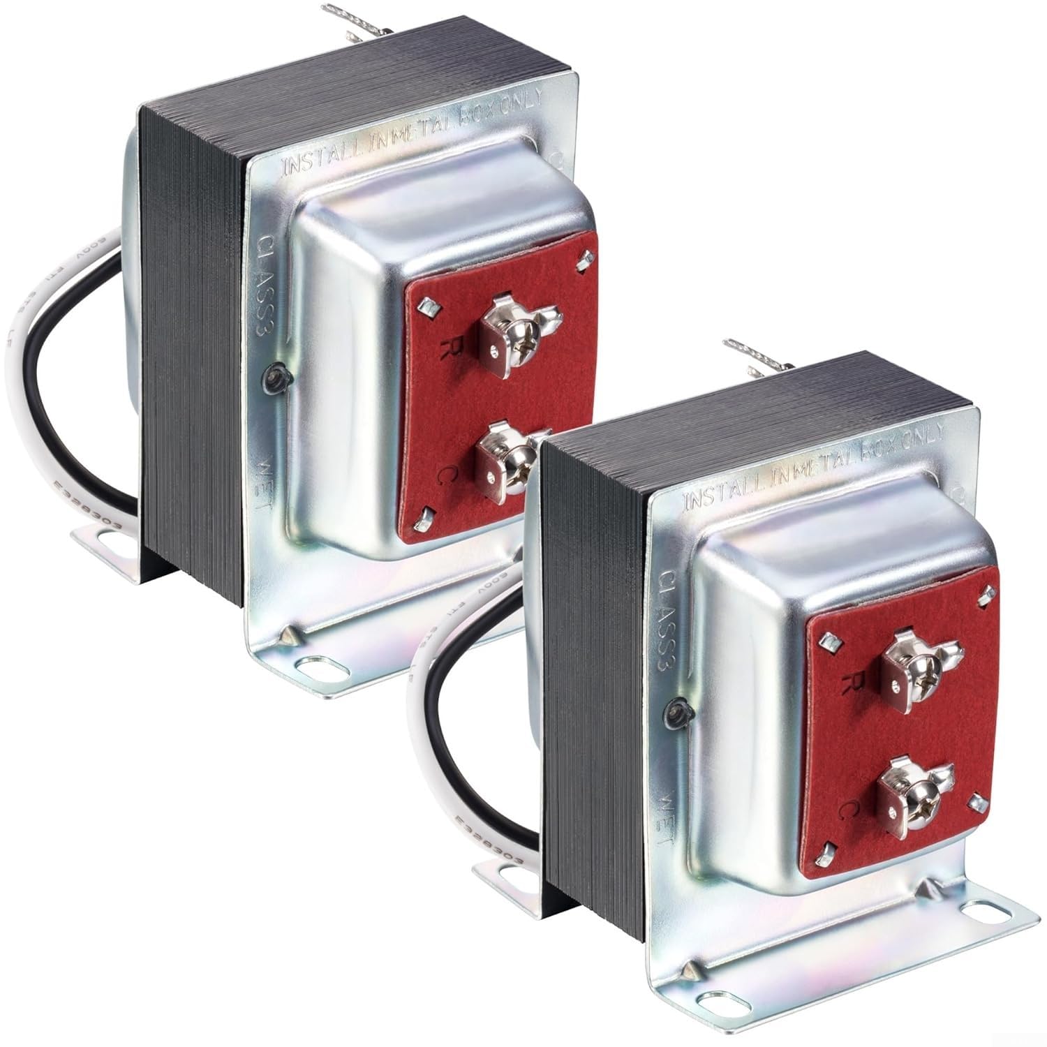 Caja de metal para vídeo de 24 V (2 unidades) | Certificado UL, funcionamiento silencioso, salida de 24 V 40 VA, seguro para el salón, reduce los peligros eléctricos