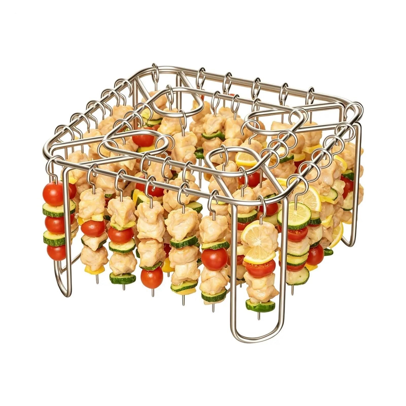 Genérico Rejilla for freidora de Aire con 40 brochetas for Cocina | Accesorio for parrilla de acero inoxidable, apto for uso alimentario, antideslizante y reutilizable