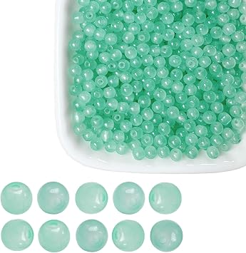 4mm Aqua Green Glass Seed Beads 2000pcs for Jewelry Making