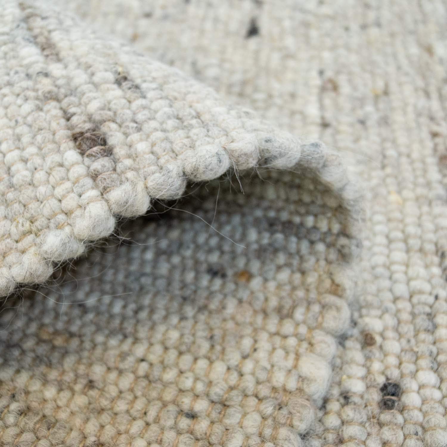TacaHome Wollteppich Handweb Teppich Gewalkt I Reine Schur-Wolle im Skandinavischen Design I Wohnzimmer Schlafzimmer Esszimmer Kinderzimer Büro | 90 x 160 cm Natur Grau Meliert