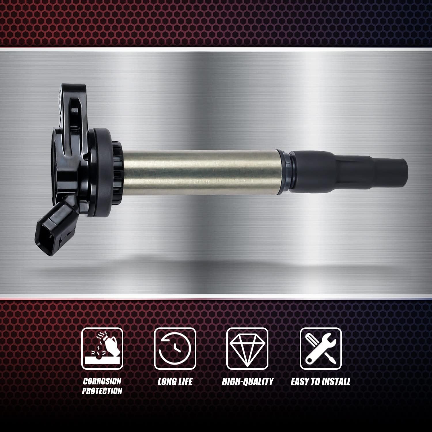 RANSOTO 4 PCS Ignition Coil Compatible With 2009-2019 1.8L Toyota Corolla Matrix Prius V/Plug-In, Pontiac Vibe, Scion xD, Lexus CT200h Replaces 90919-02252 UF596 90919-02258 C1714 UF619 GN10341