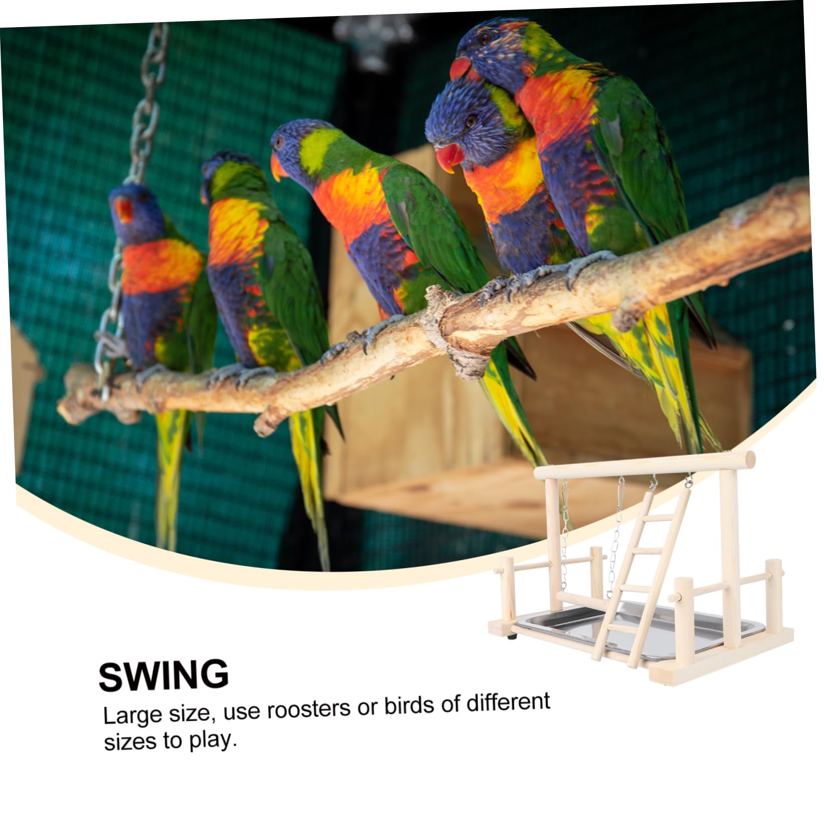Happyyami 1stücke Holz Papageienschaukel Vogelspielzeug zum Aufhängen für Kleine Vögel Papageien-hängespielzeug Papageienständer Vogelständer Hängende Papageienspielzeuge