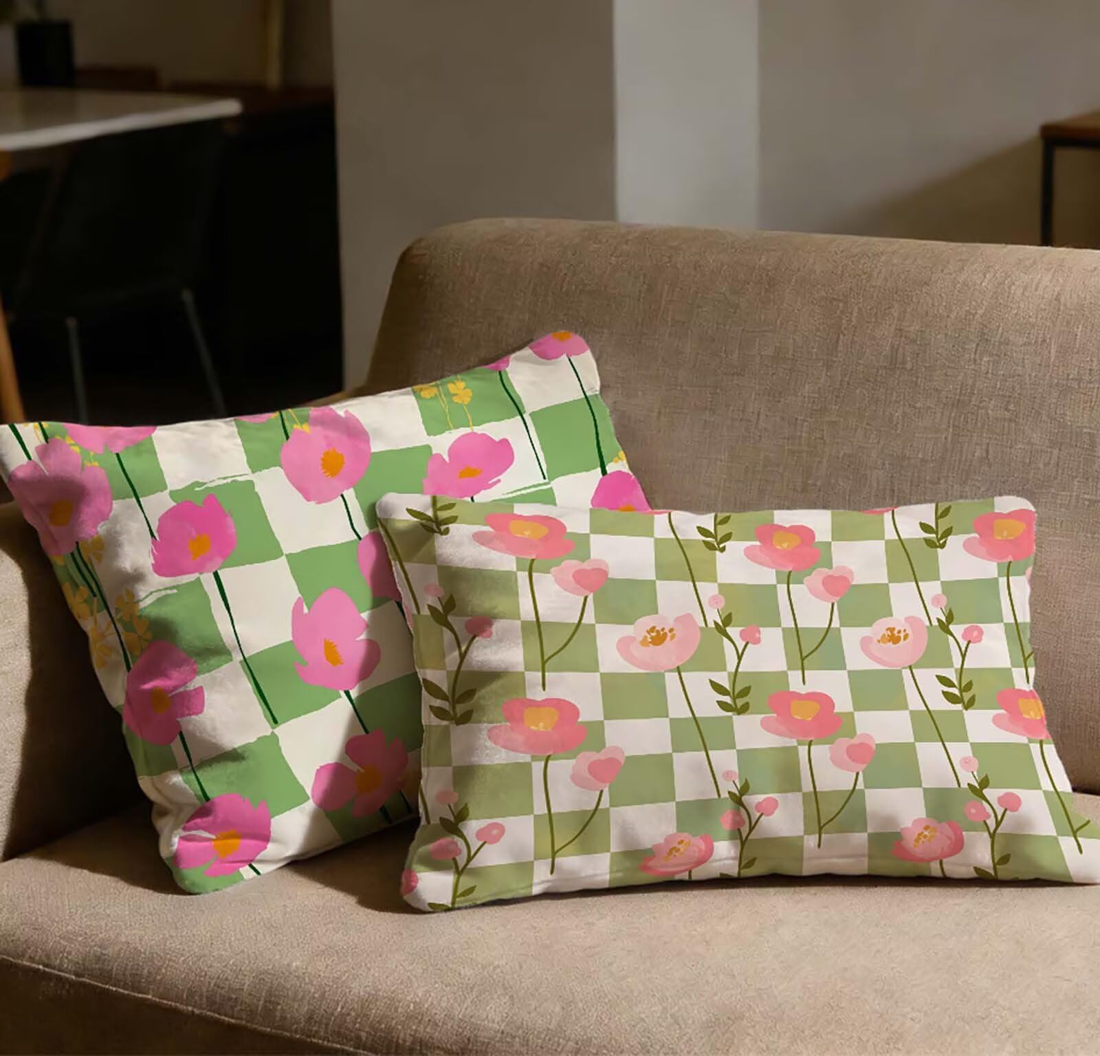 Housse de coussin vert sauge en velours haut de gamme pour canapé