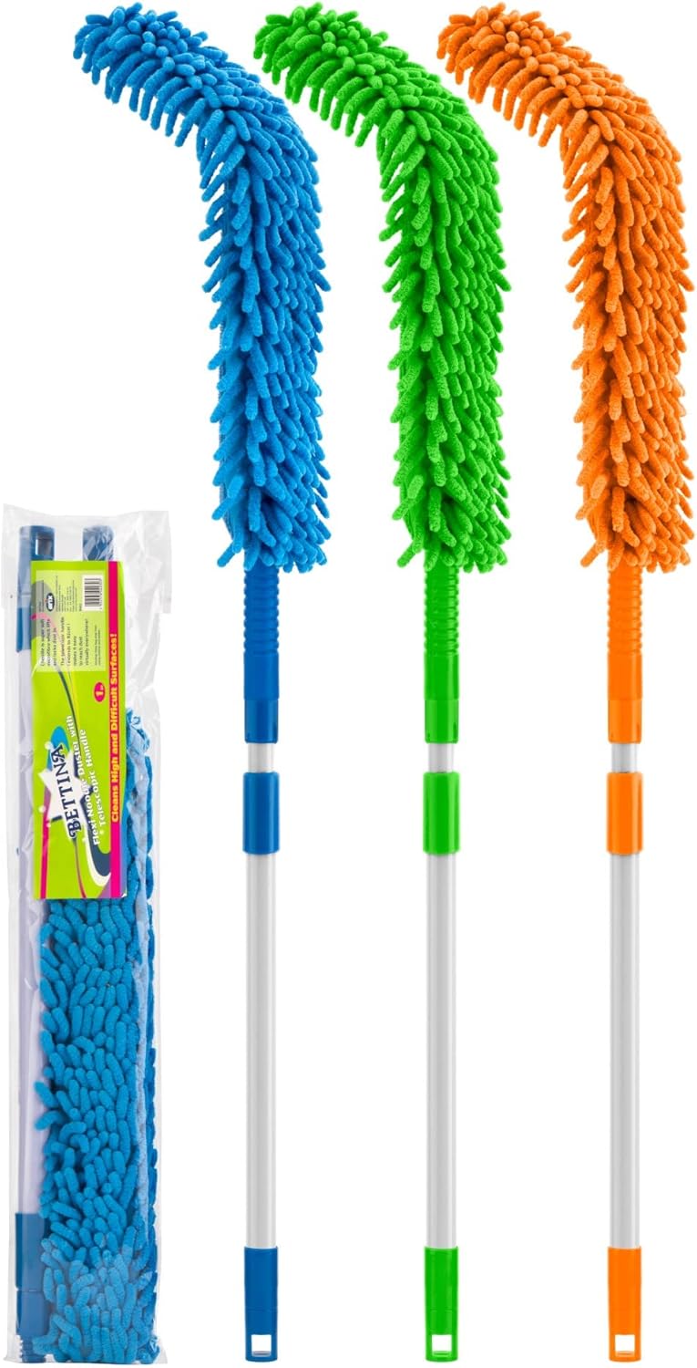 1 PC Flexible Noodle Duster With Telescopic Handle, Assorted colors