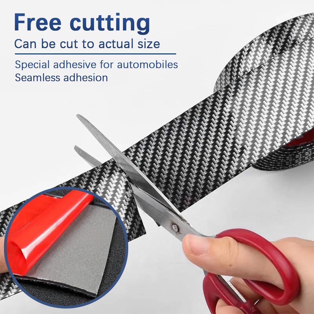 13ft*2.75in Carbon Fiber Car Side Skirts Protector, Anti Scratch Weatherproof Vehicle Edge Guards Seal Strip, Automotive Protection Trim Accessories, Universal for SUV Sedan Truck