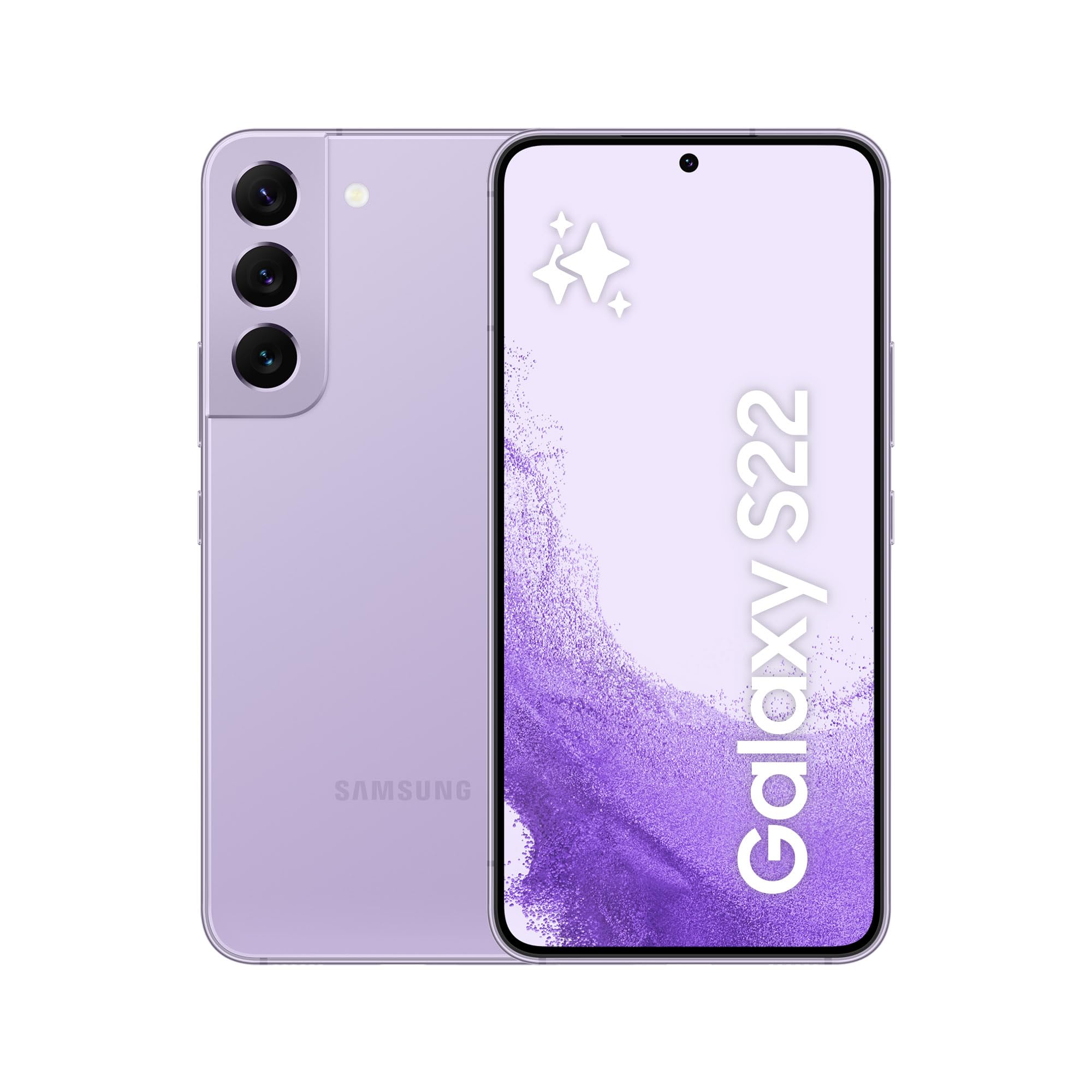 Samsung Galaxy S22, Android Smartphone ohne Vertrag, 15,39 cm/6,1 Zoll Dynamic AMOLED Display, 3.700 mAh Akku, 128 GB/8GB RAM, Handy in Bora Purple, inkl. 36 Monate Herstellergarantie