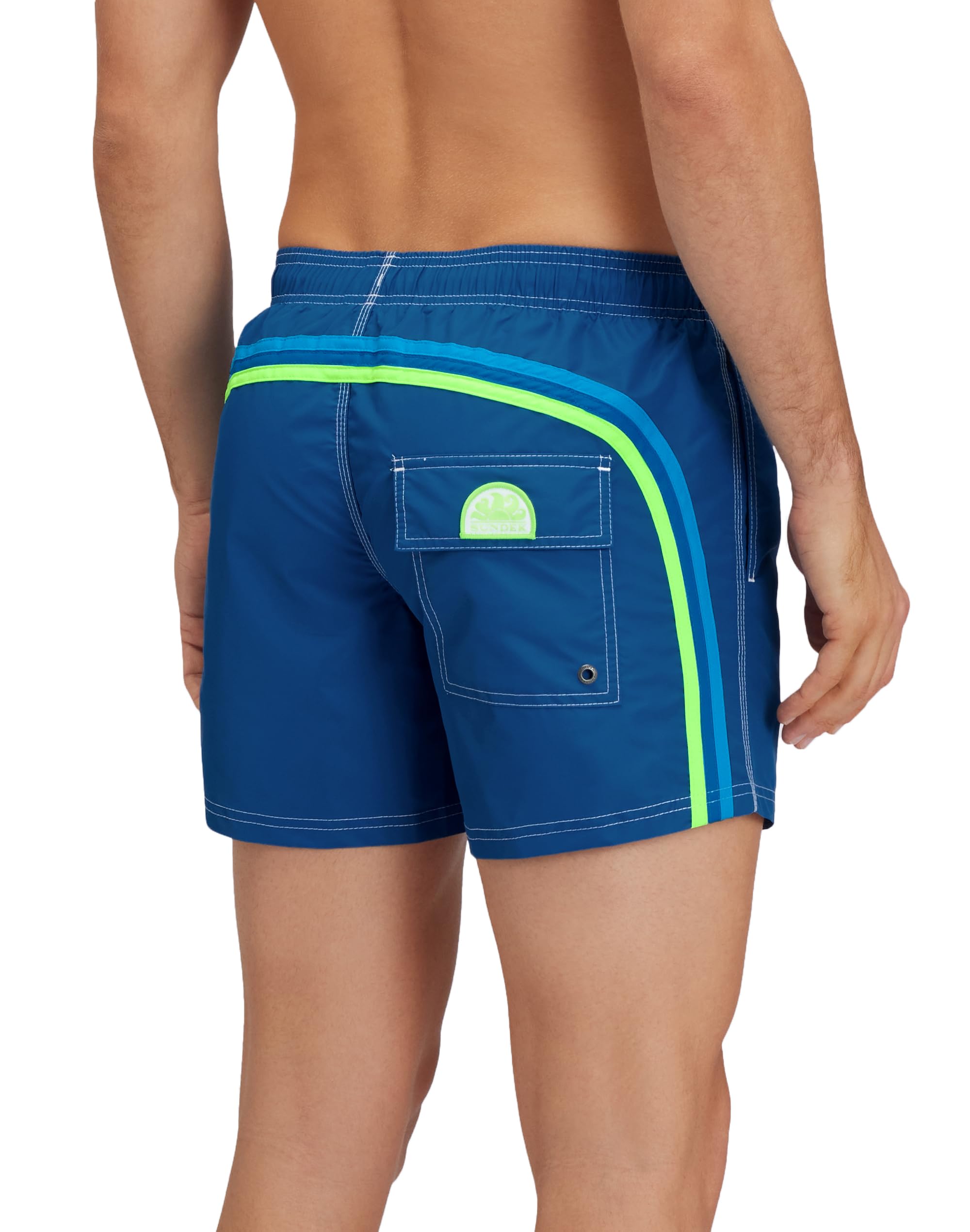 Sundek Men's Blu Iconic Taffeta Short Swim Shorts With An Elasticated Waistband Extra Large
