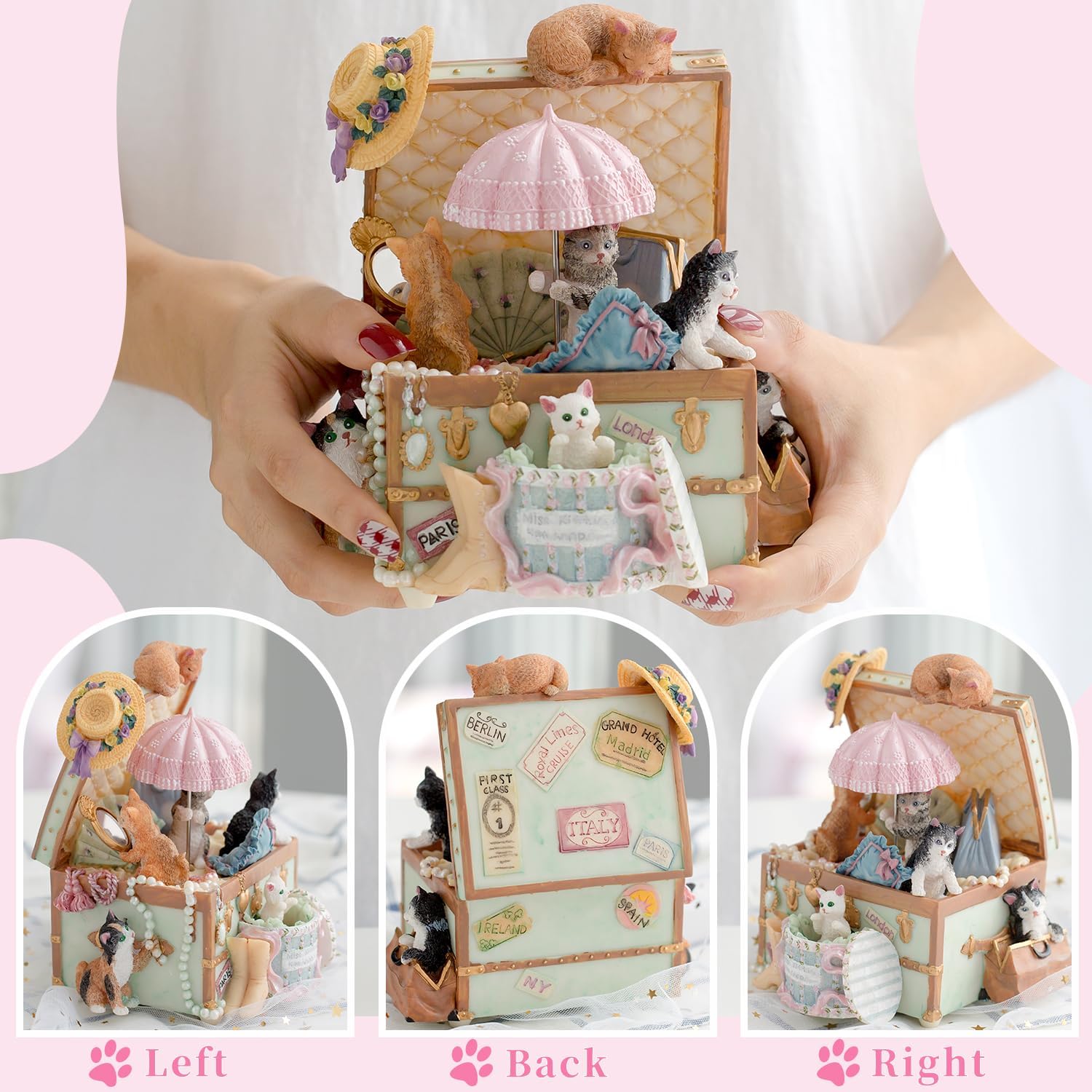 Cat Lover Music Box Birthday Gifts for Women Girls Friend Sister Daughter, Christmas Xmas Valentine Granddaughter Music Box Gifts for Cat Lovers for Women