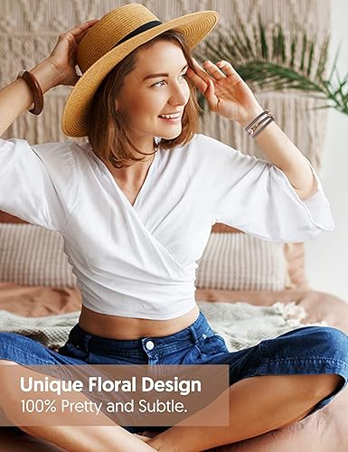 Miniatura 6 de TOYOUTHS Pulsera floral compatible con Fitbit Versa 4Versa 3Sense 2Sense Band para mujeres y niñas, correa trenzada de flores de margarita bohemia