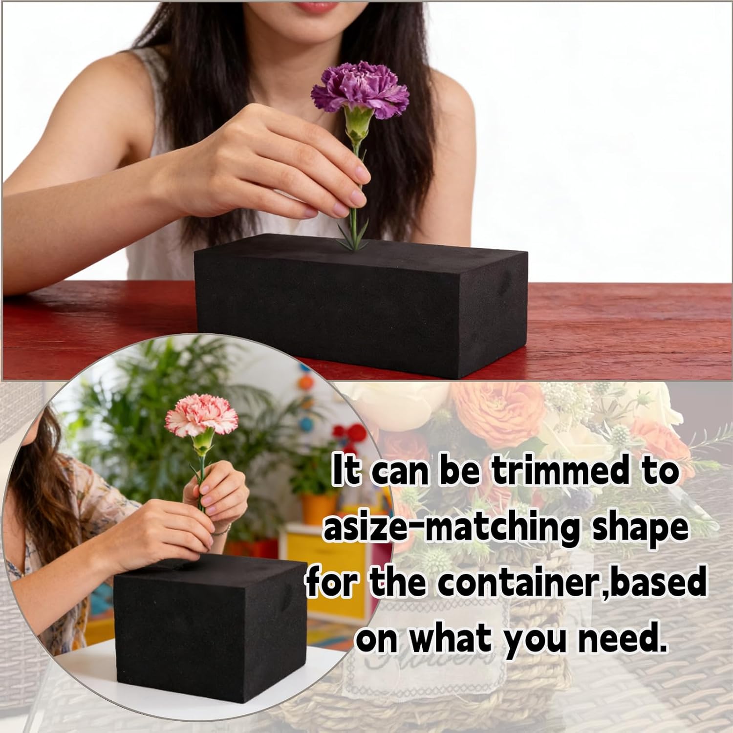 Reusable Floral Foam Blocks for Artificial Flower Arrangements, Weather Resistant, 16 Pieces, 9x3x3 Inch, for Outdoor Wedding Home Decor (16, 9 x 3 x 3'')