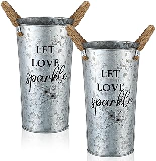 2 Pcs Wedding Sparklers Galvanized Metal Buckets Let Love Sparkle Sparklers Wedding Send Off