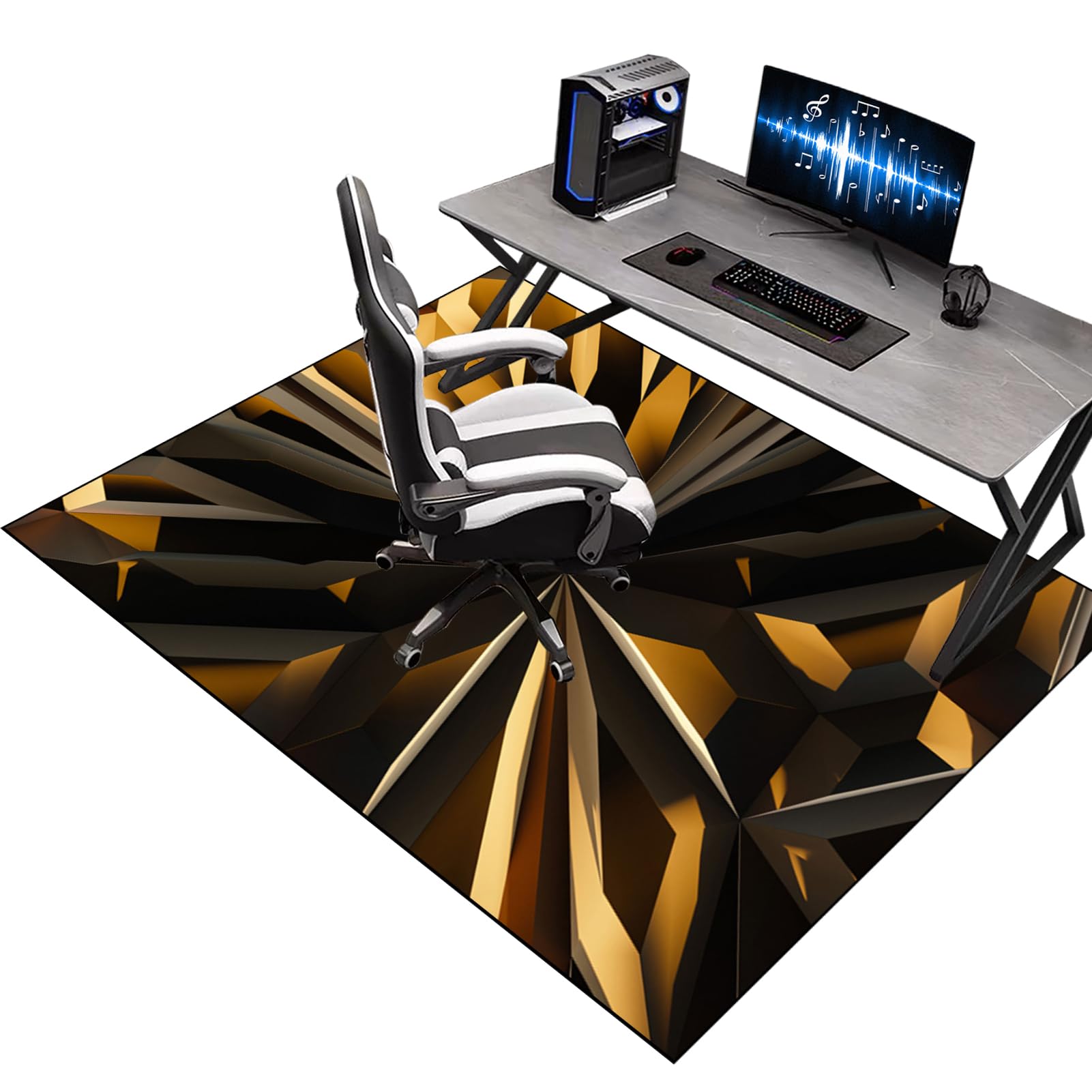 Gaming Chair Mat for Carpet Floor, Office Chair Mat for Hardwood Floor, Desk Chair Mat for Rolling Chairs, 150 x 200 cm Computer Gaming Chair Mat for Wood Floors, Carpet Protector Rug for Tile Floor