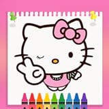 Hello Coloring Book Cute Kitty