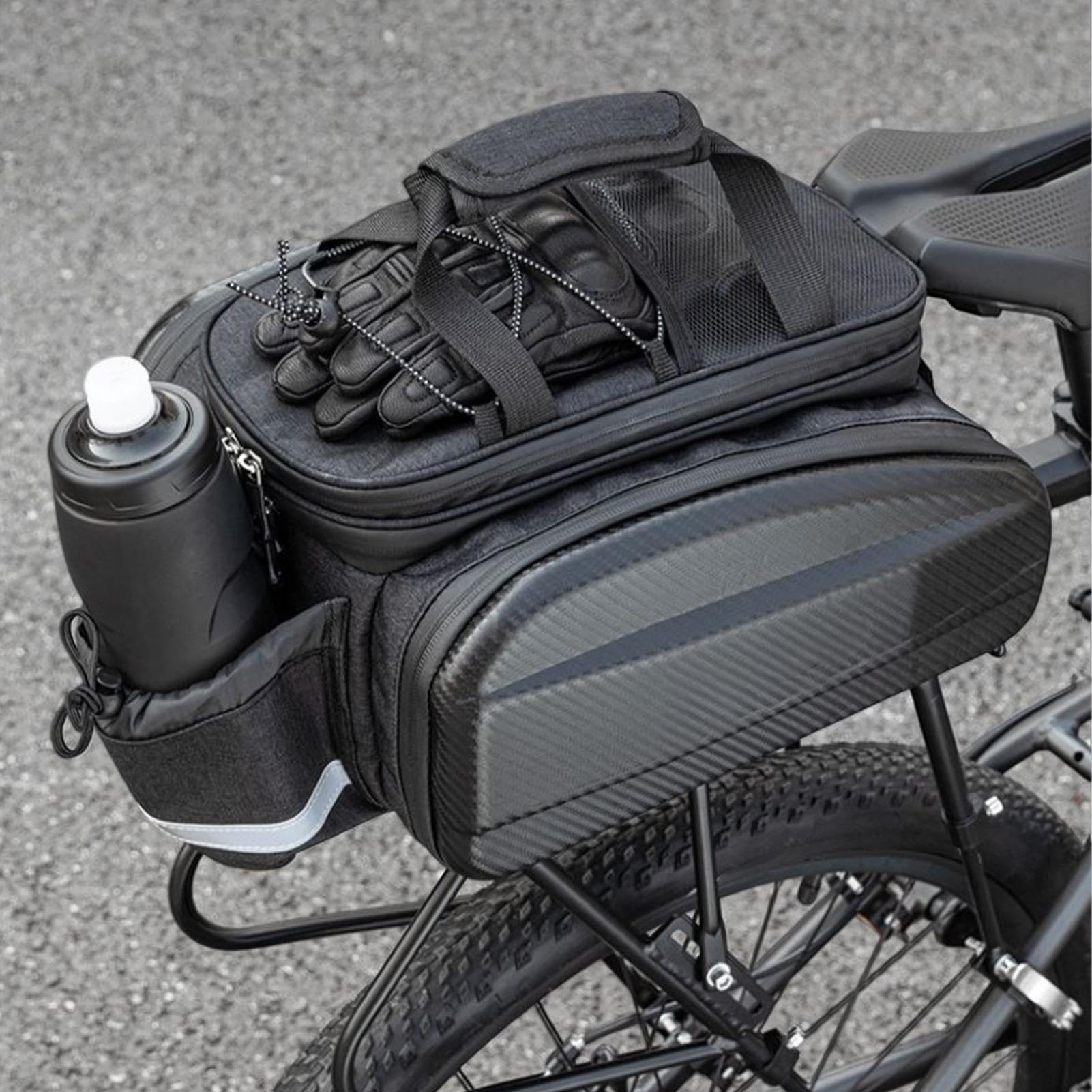 Borsa Portapacchi per Bici Strisce Riflettenti Espandibili | Borsa Laterale Portaoggetti Impermeabile Leggero Sgancio Rapido Outdoor Ciclismo Pendolarismo Viaggio