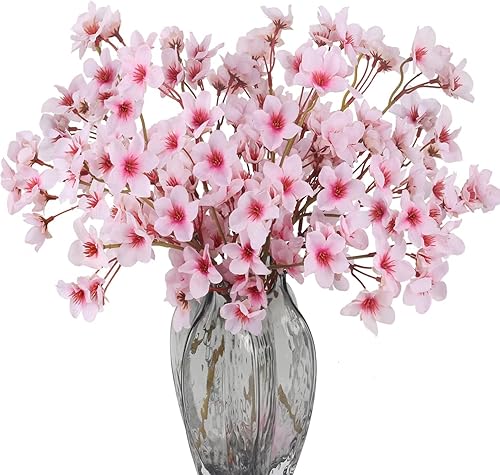 Miniatura 9 de HO2NLE 8 ramas de flores artificiales de seda sintética flores de cerezo flores falsas para el hogar jardín restrante hotel fiestas bodas centros de