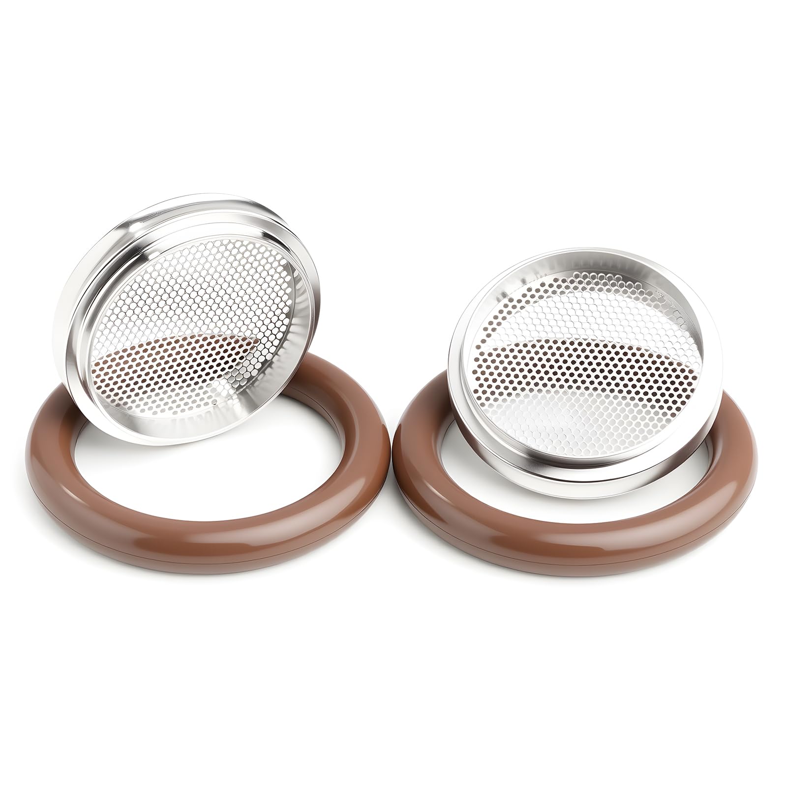 2 ensembles anneau de centrage filtrant KF25, maille inox et joint VITON
