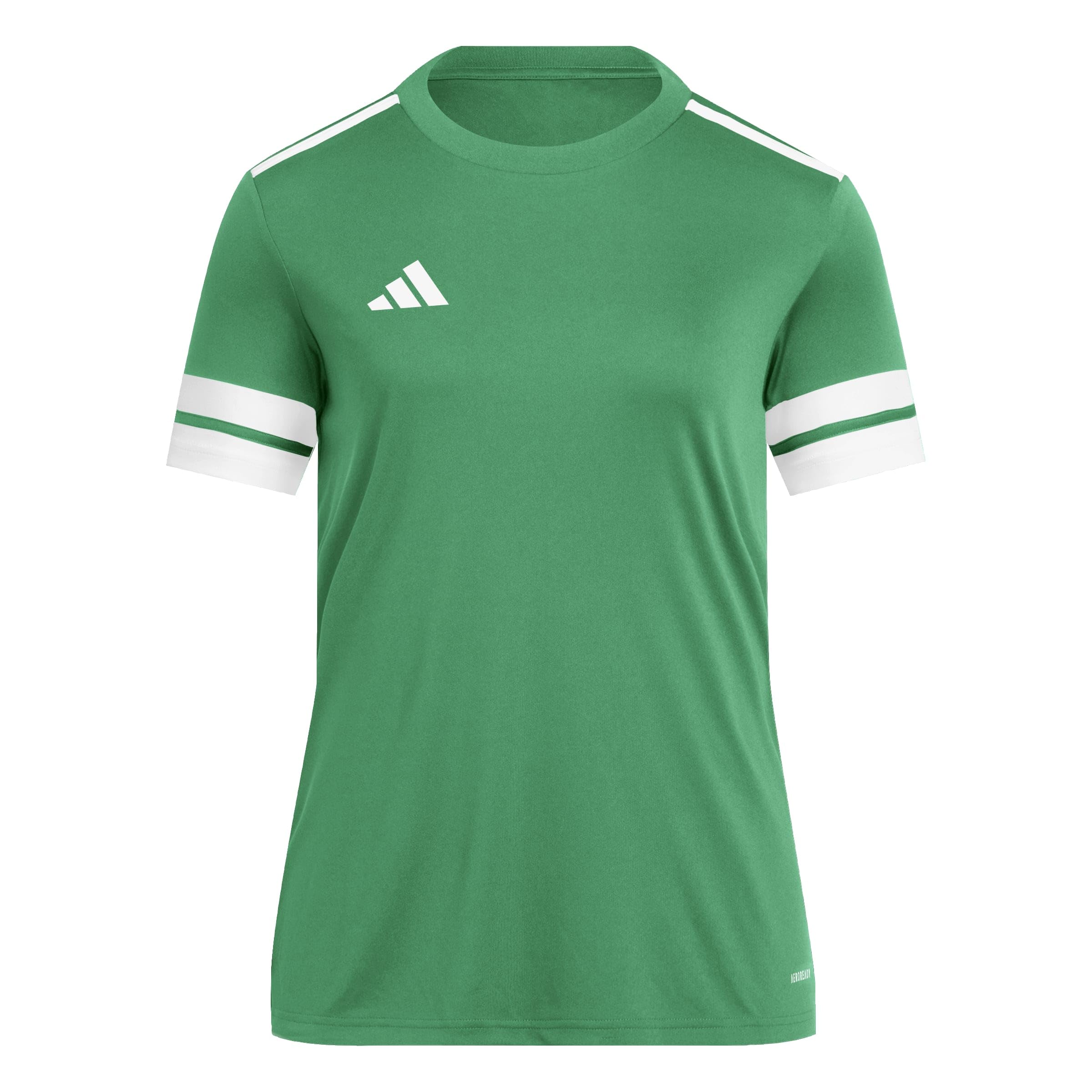 adidas Women's Squadra25 Jersey Short Sleeve Shirt, Team Green/White, XL