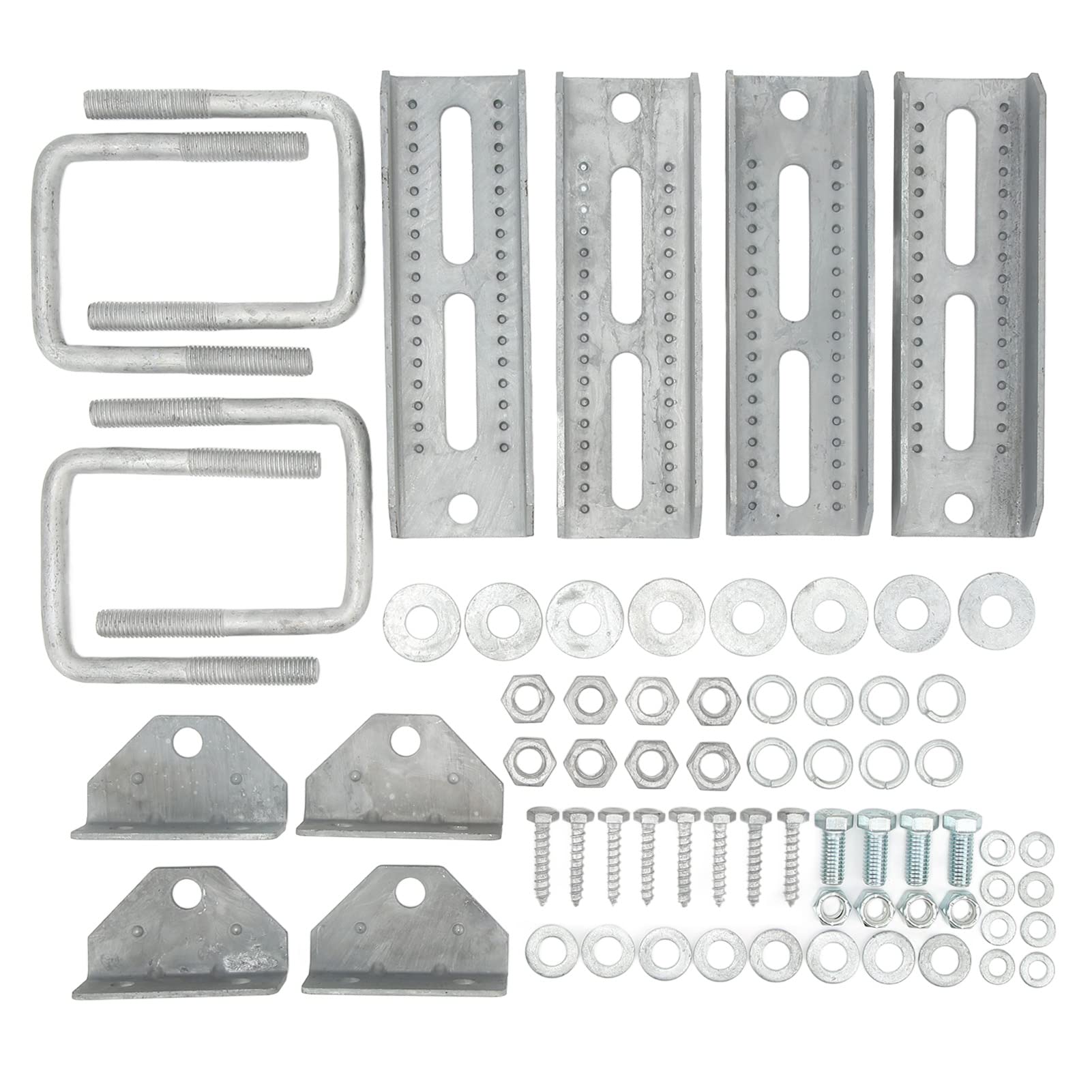 Kit support de couchette pivotant antirouille pour traverse de remorque 3x3 - 8