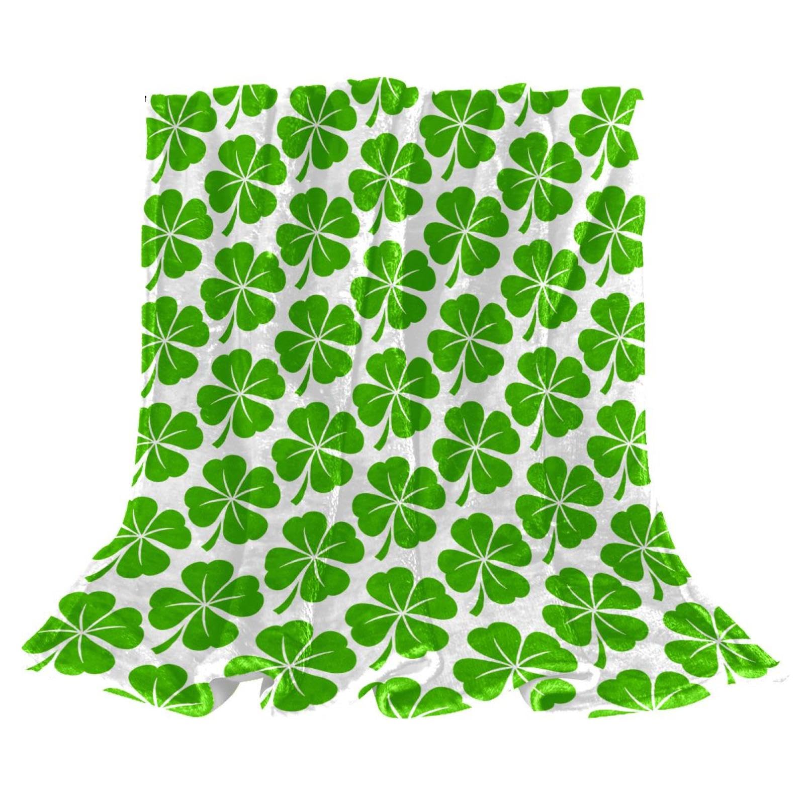 Couverture polaire trèfle pour lits et canapés plaid doux de 150x130 cm