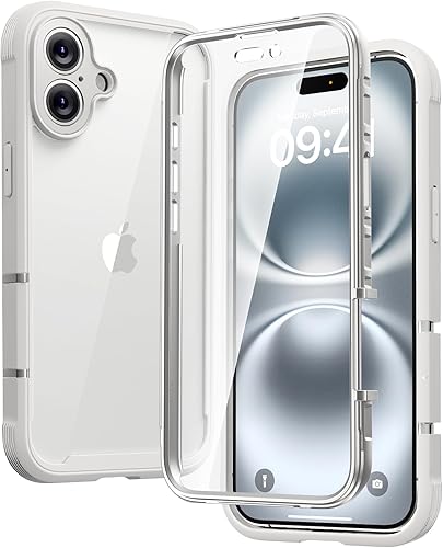 Miniatura 107 de Diaclara Funda magnética diseñada para iPhone Air, protector de pantalla de cuerpo completo, compatible con MagSafe, funda militar a prueba de Azul