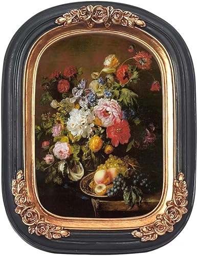 Miniatura 11 de Marco de fotos mini vintage de 2,5x3,5 pulgadas, marco de fotos antiguo adornado con relieve floral, para exhibición en pared y mesa, con frente de