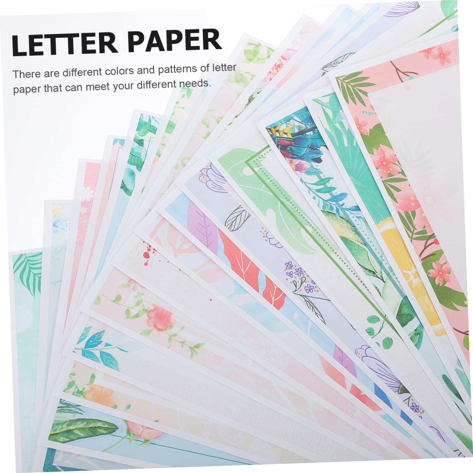 Papier à Lettres à Bordure de Fleur Délicate 160pcs Papier à Messages Décoratif pour Écrire des Notes Douceur