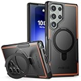 Poetic Neon MagPro Case Designed for Samsung Galaxy S23 Ultra / S22 Ultra 5G 6.8 inch,[Compatible with MagSafe] Dual Layer Heavy Duty Rugged Shockproof Protective, Magnetic Ring Stand, Black