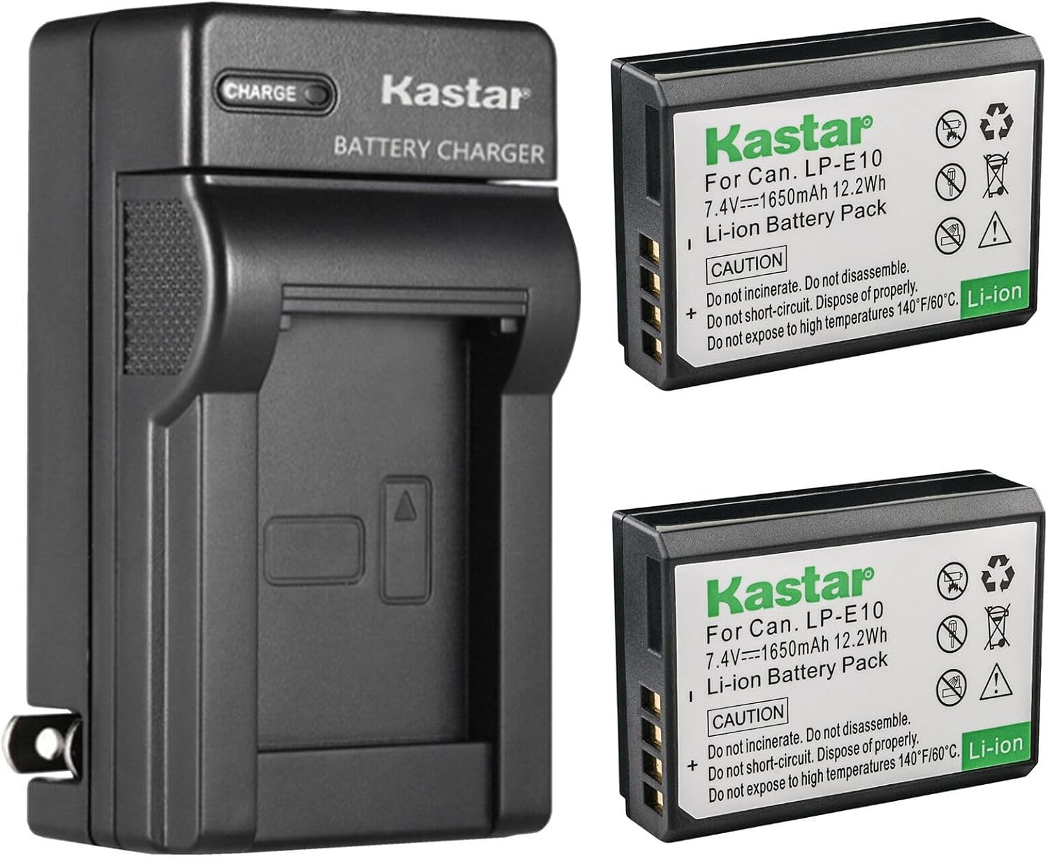 Kastar AC Wall Battery Charger Replacement for Canon LP-E10 LPE10 Battery, Canon LC-E10 LC-E10N Charger, Canon EOS Rebel T7, EOS 1100D, EOS 1200D, EOS 1300D, EOS 1500D DSLR Camera image 5