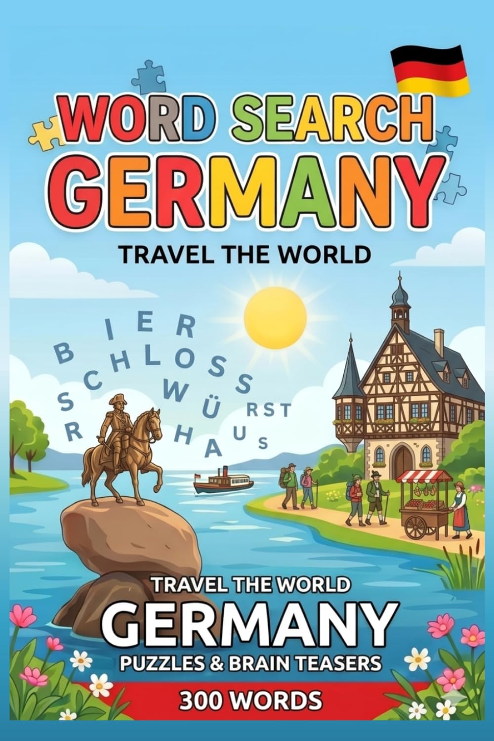 Word Search Germany: Travel the World: Puzzles & Brain Teasers with 300 Words (Travel the world word puzzle)