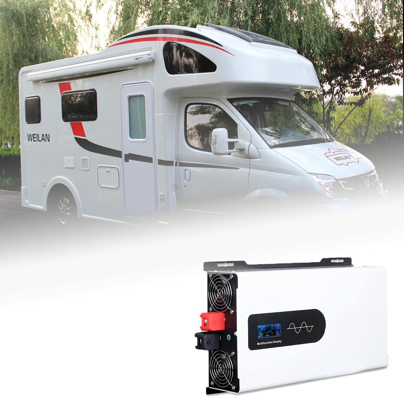 Tdiadui 2000W Pure Sine Wave Inverter, 4000W Peak Power, Full Metal Body with HD Smart Display for RV, Solar, Outdoor & Home Appliances 48v