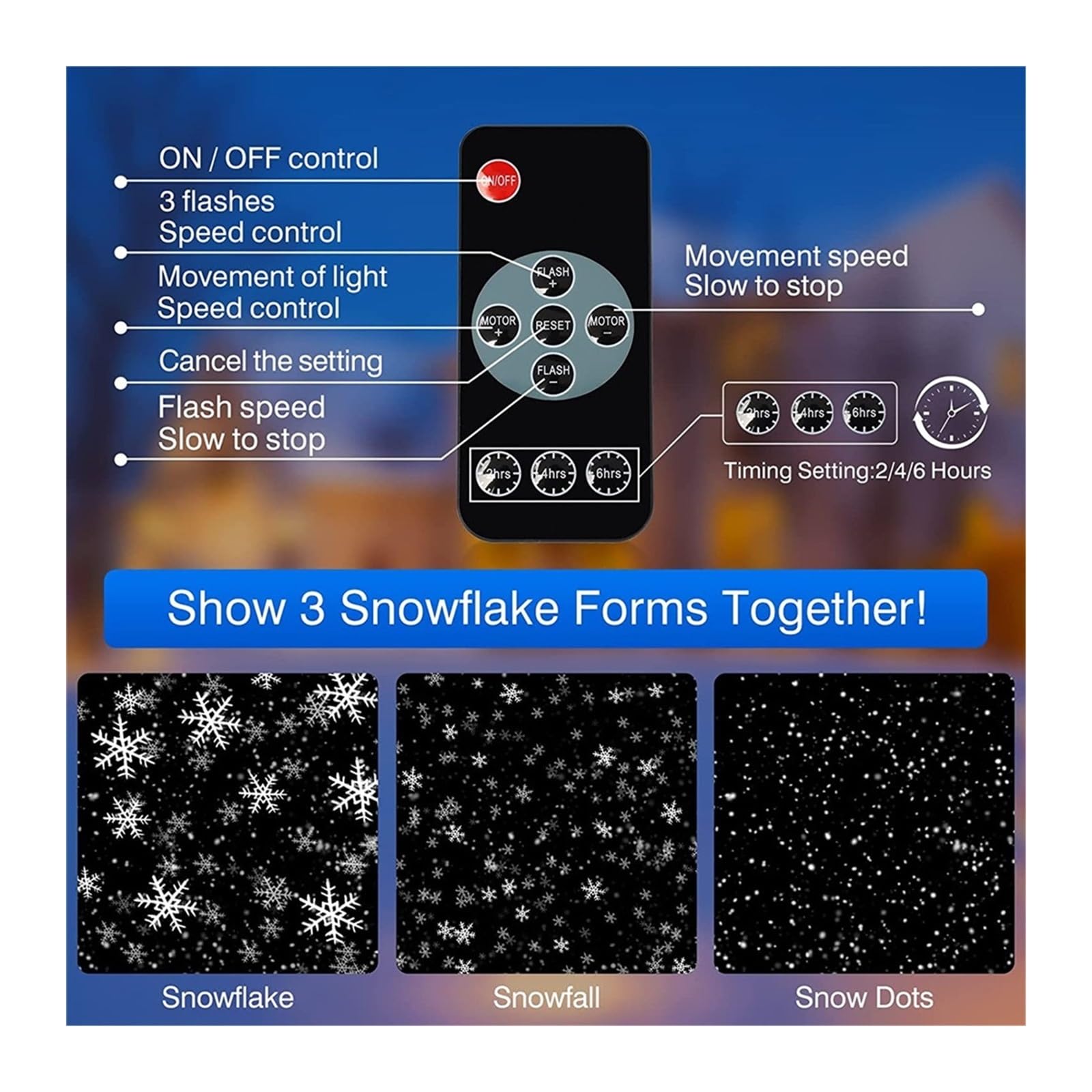 Projektor Weihnachten, Eulenform Outdoor Weihnachten Snowdots Schneeflocke or Lichter IP65 Wasserdicht Schneefall Landschaft Licht for Garten Wand Dekor