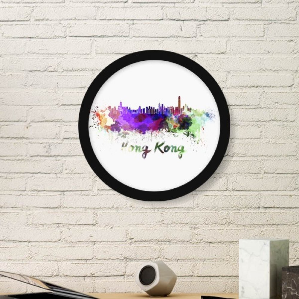 Peinture Hong Kong aquarelle en cadre rond pour revivre vos souvenirs de voyage