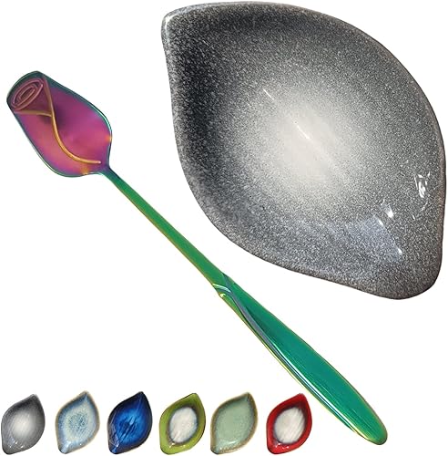 Miniatura 10 de Soporte de cuchara de café y descanso para accesorios de barra de café, soporte de cuchara pequeña de hoja para estación de café, soporte de cuchara