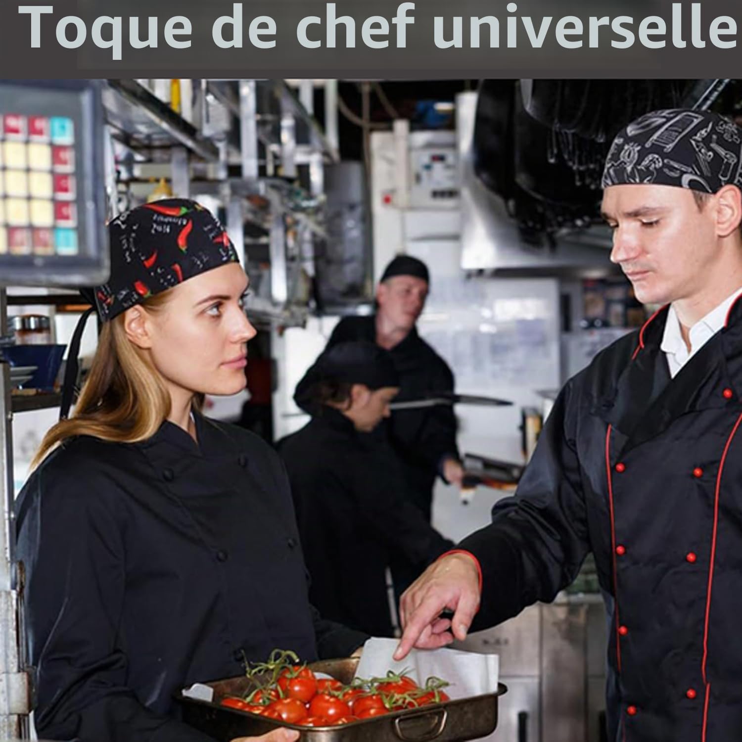 8 Pièces Bonnet De Cuisine En Coton, Homme Femme Chapeau De Chef, Toque De Cuisinier, Chapeau Bandana Unisexe Toque, Toque De Cuisinier Ajustable Pour Cuisine Hôtel Restaurant Barbecue