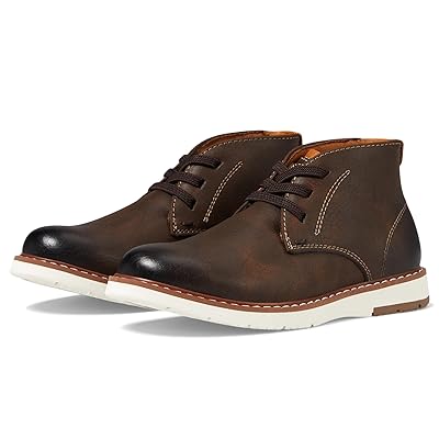 Florsheim Kids Vibe Plain Toe Chukka (Toddler/Little Kid/Big Kid) Boys Shoes Brown Crazy Horse