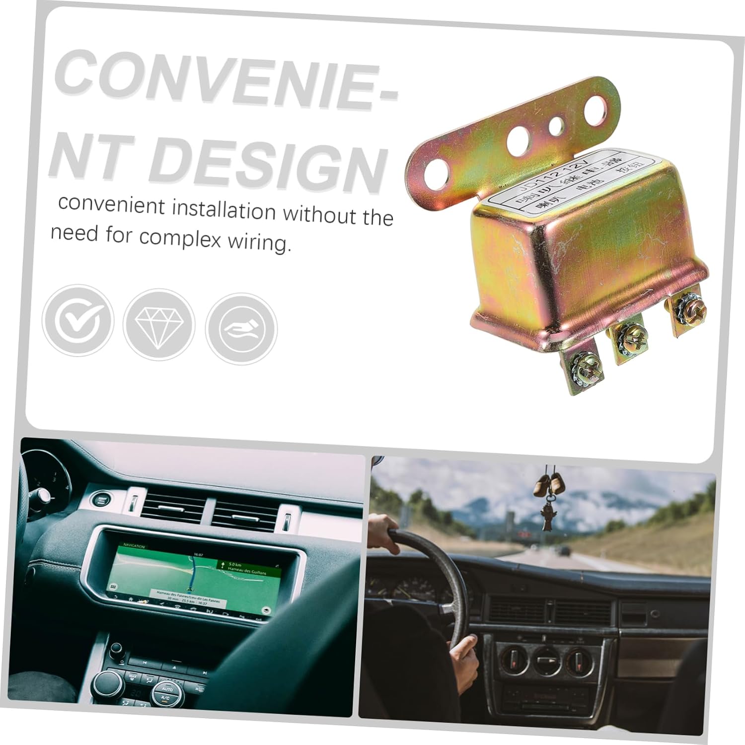 Automotive Replacement Horn Relay 12v Car Horn Relay Vehicle Accessory Robust Construction Wide Compatibility