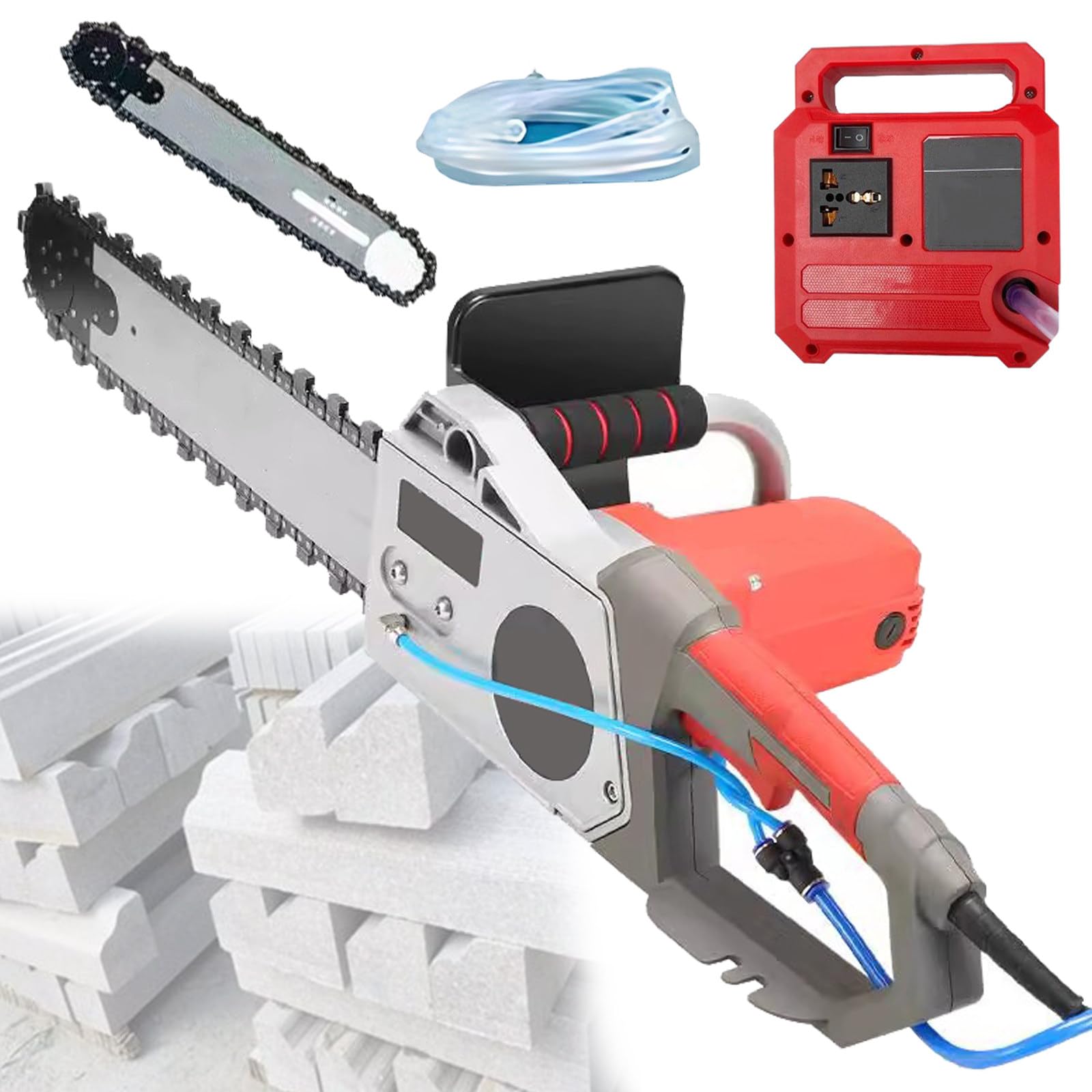 Sierra eléctrica para hormigón, cortadora de muros con equipo de supresión de polvo con alimentación de agua, equipo industrial para cortar hormigón - Profundidad de corte: 13,7 pulgadas