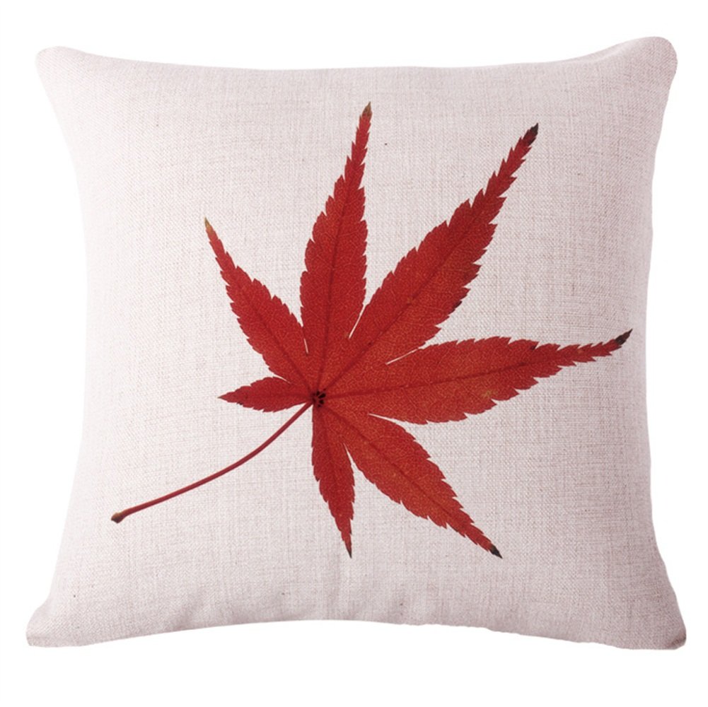 GOOTUUG Retro Grid Home Body Pillowcases,Highpot Simpel Style Design A Variety of Leaf Cover Cushion