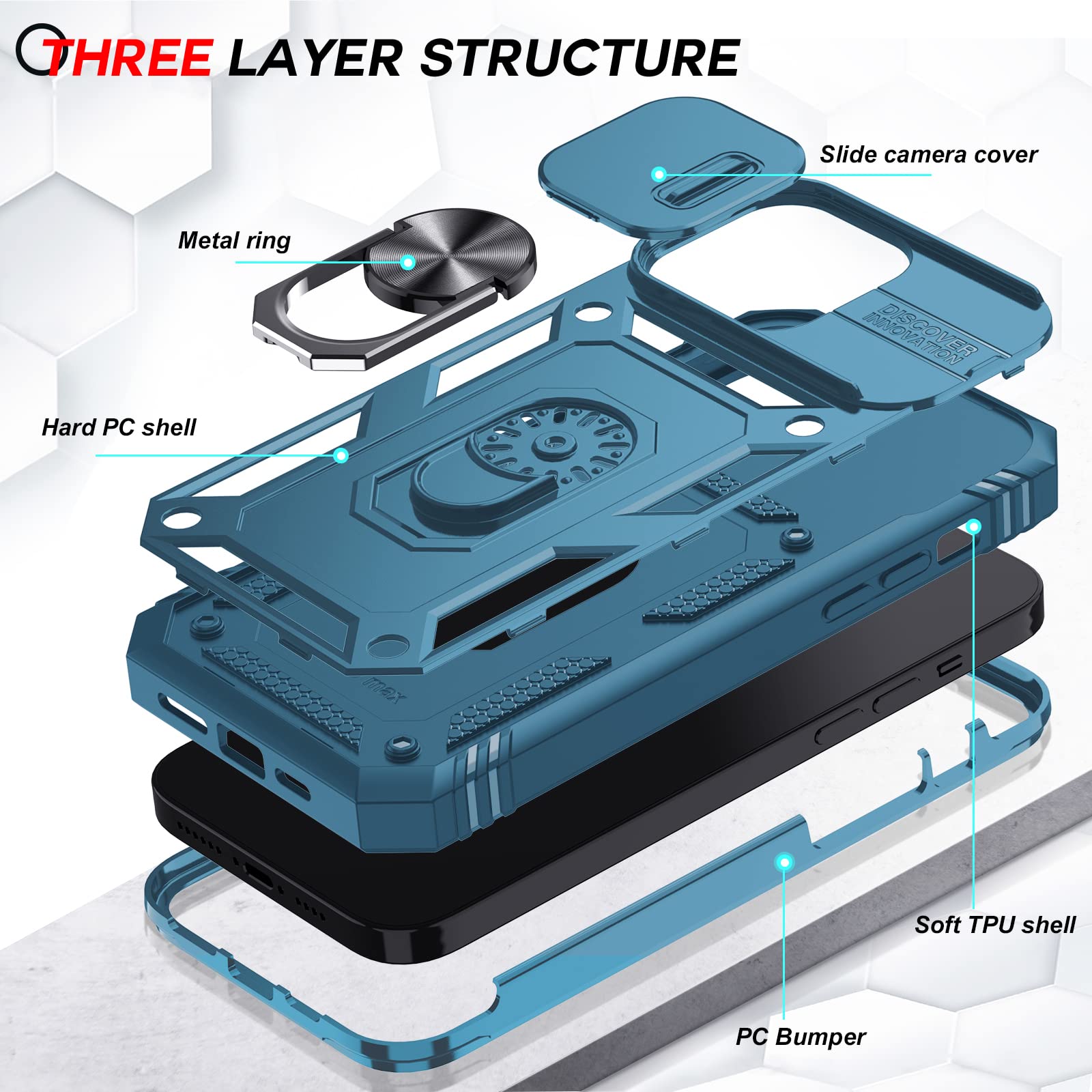 LeYi Cover Per IPhone 14 Pro Max Con MagSafe, 2 Vetri Temperati E Protezione Fotocamera, Custodia Sottile Antiurdo TPU, Trasparente Nero